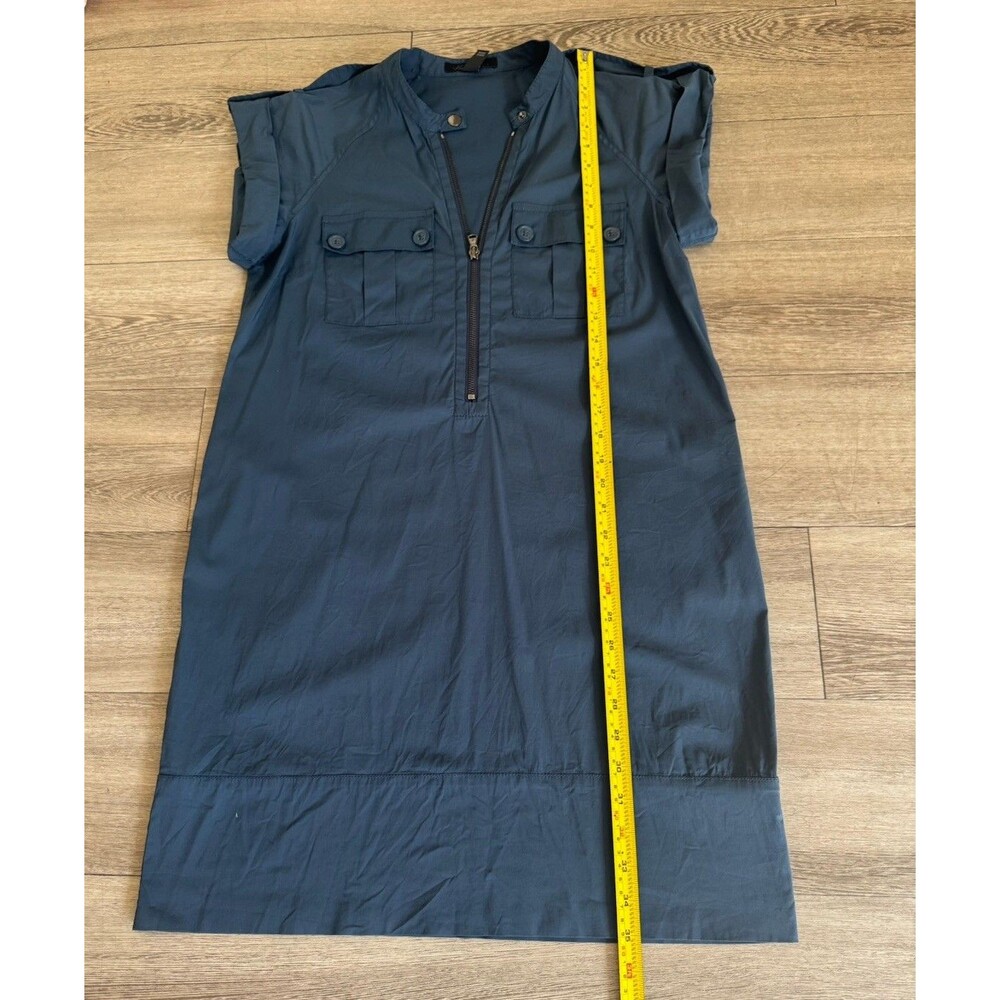 Kenneth Cole Navy Cotton Blend Short Sleeve Office Half Zip Career Dress Size S - Picture 3 of 13